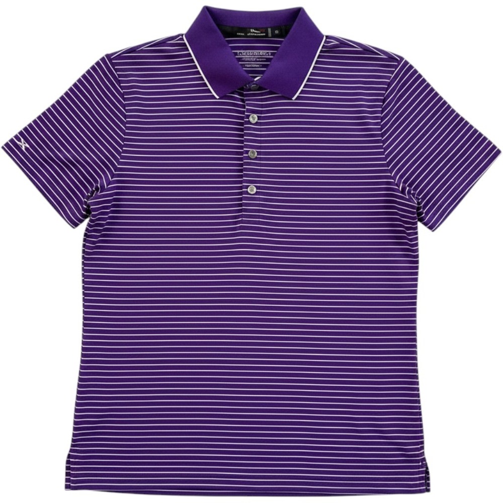 RLX Ralph Lauren Polo Women's Small Purple Striped Golf Shirt Stretch Preppy